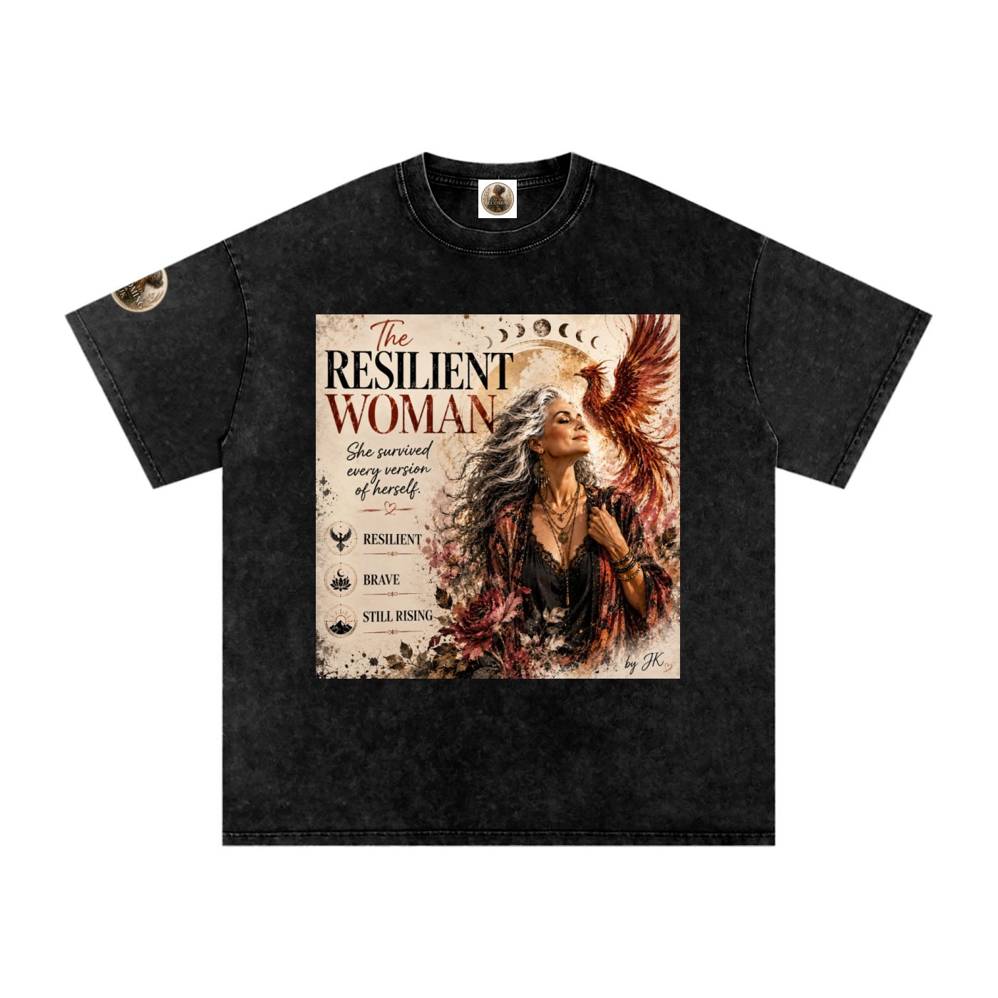 The Resilient Woman, Snow Washed Oversized Cotton T-Shirt, Vintage style