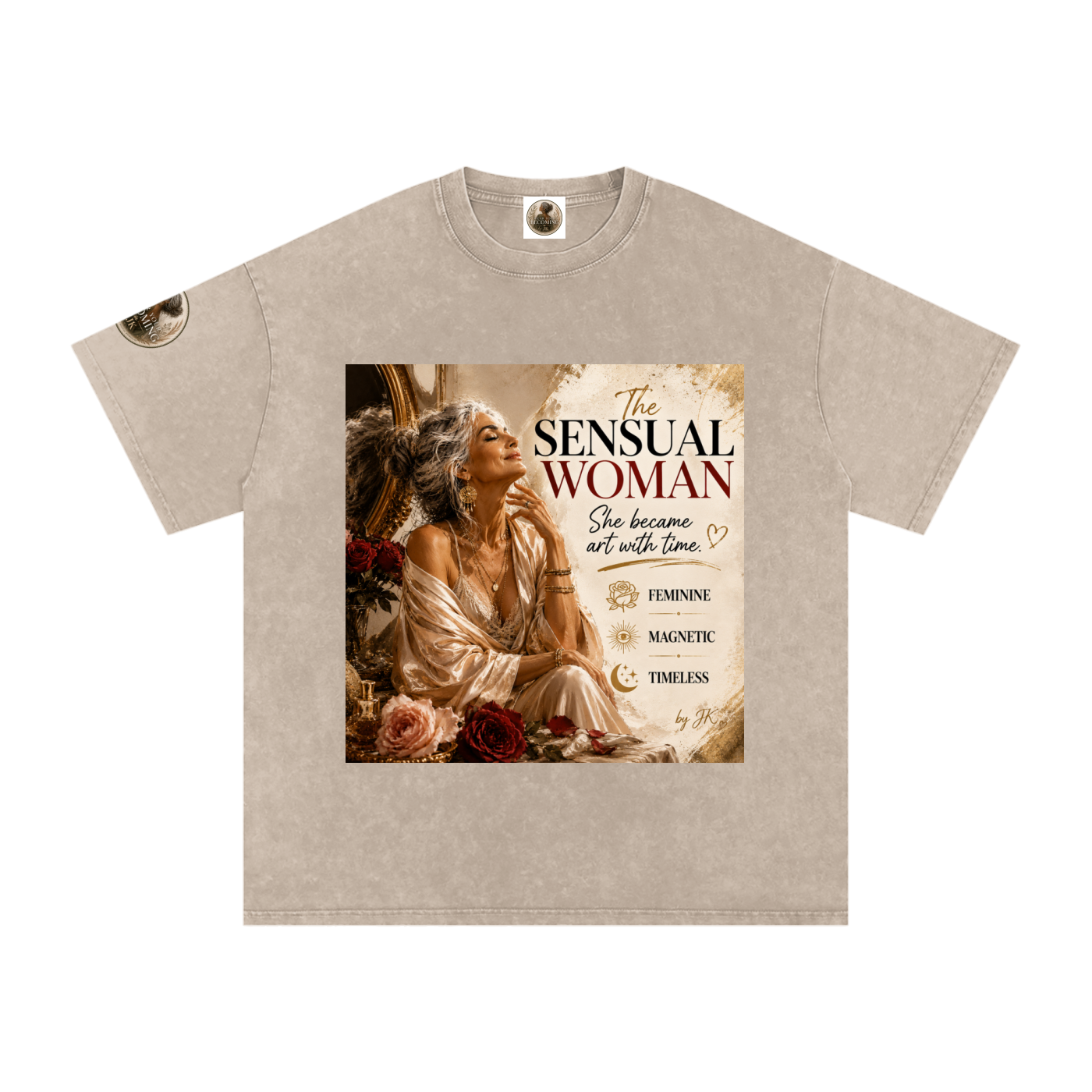The Sensual Woman, Snow Washed Oversized Cotton T-Shirt, Vintage style