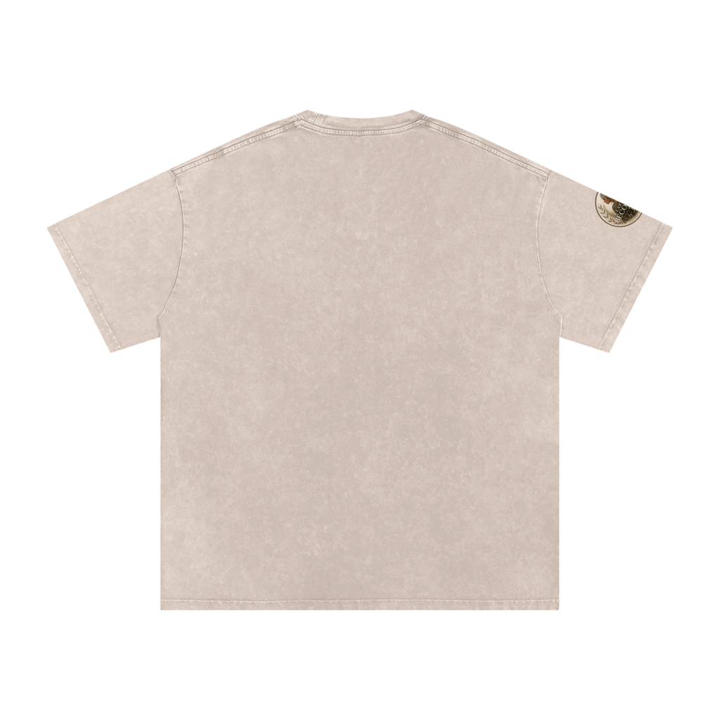 The Content Woman, Vintage Style Snow Washed Oversized Cotton T-Shirt