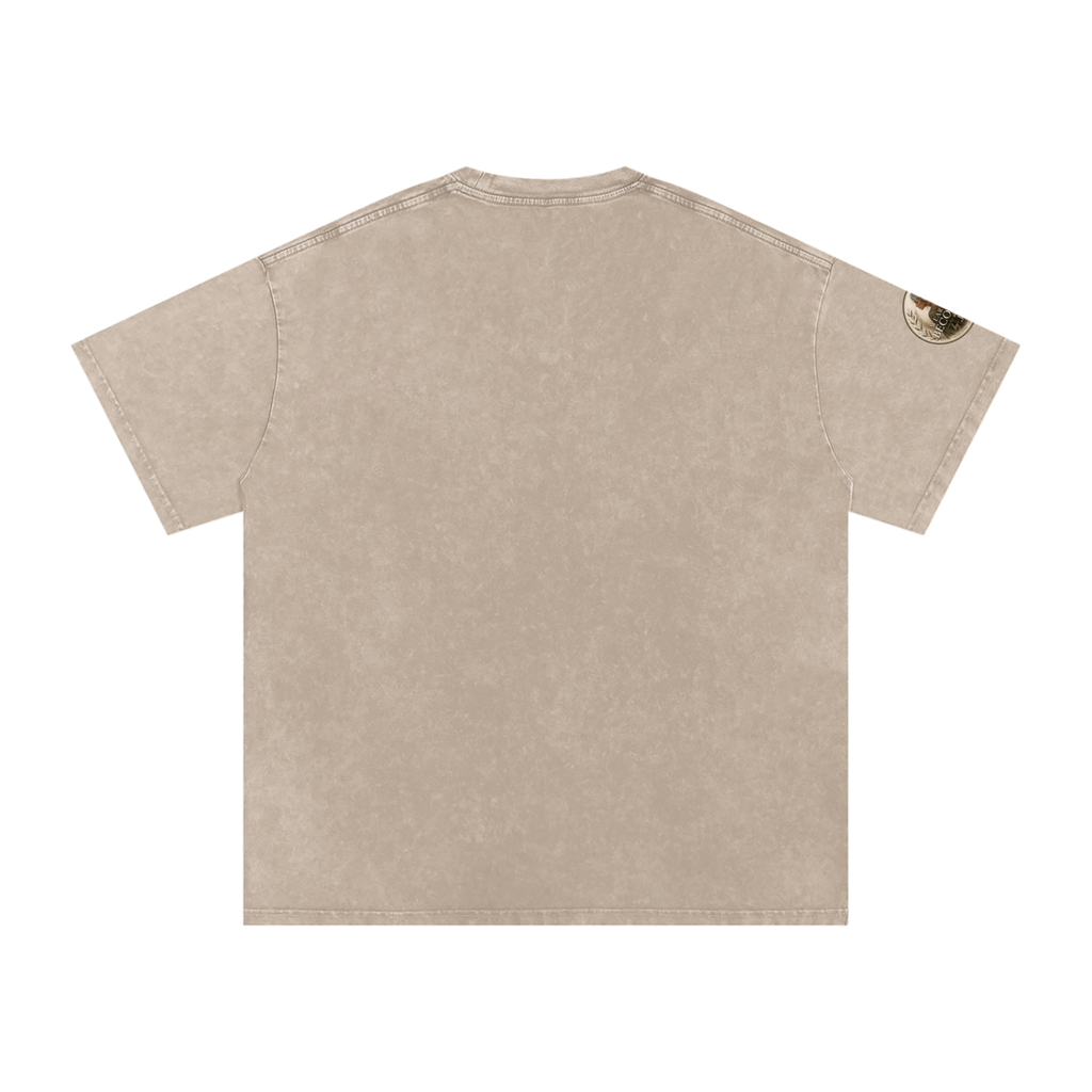 The Content Woman, Vintage Style Snow Washed Oversized Cotton T-Shirt