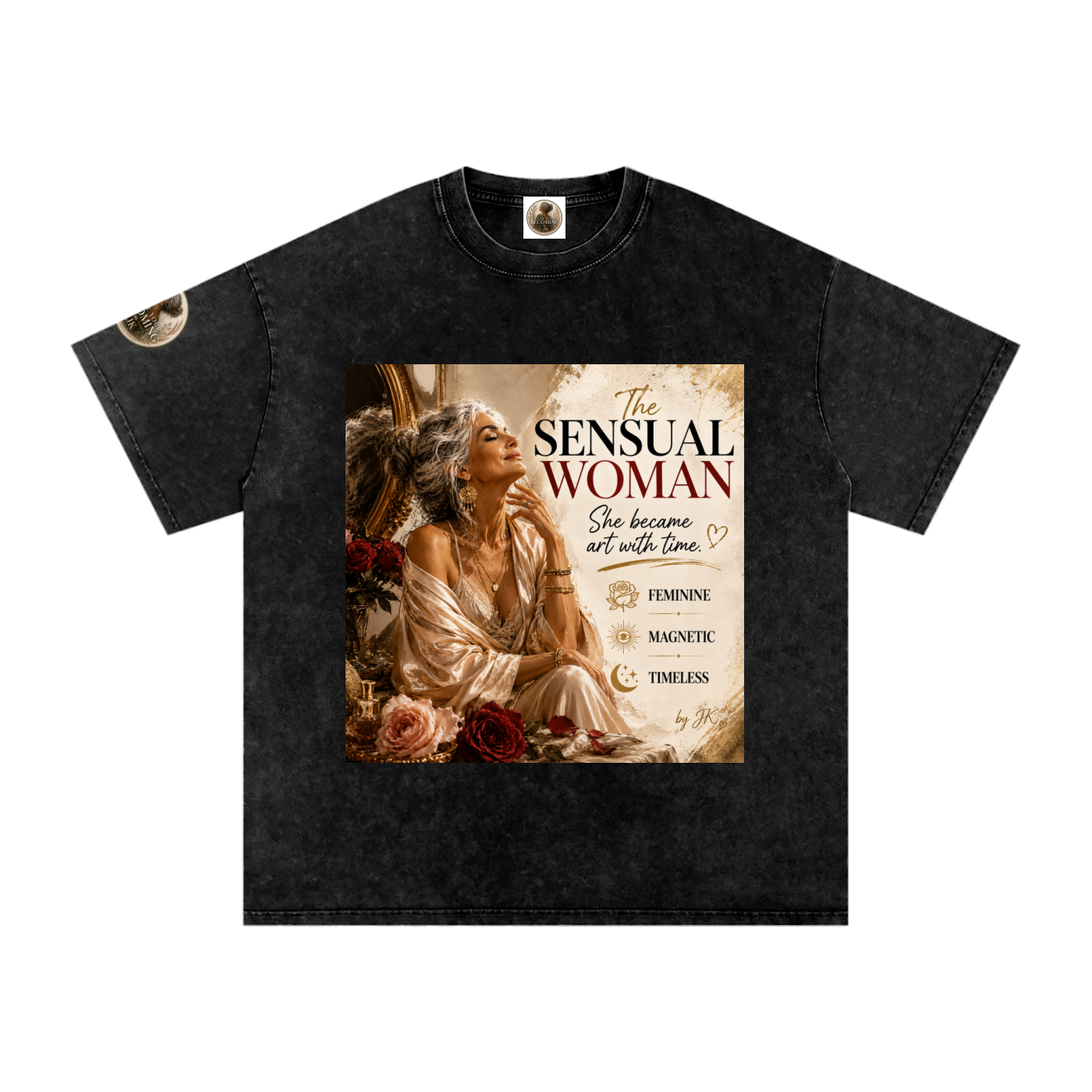 The Sensual Woman, Snow Washed Oversized Cotton T-Shirt, Vintage style