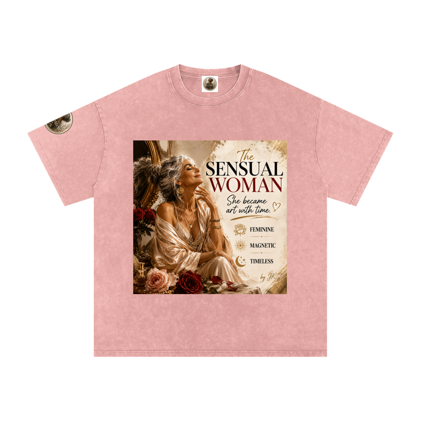 The Sensual Woman, Snow Washed Oversized Cotton T-Shirt, Vintage style