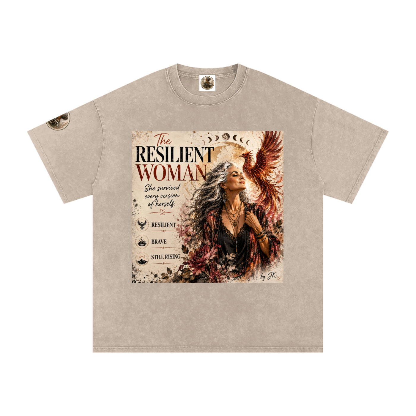 The Resilient Woman, Snow Washed Oversized Cotton T-Shirt, Vintage style